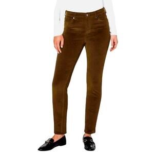 Well-Worn Womens Brown High Rise Corduroy Pant Straight Leg 14